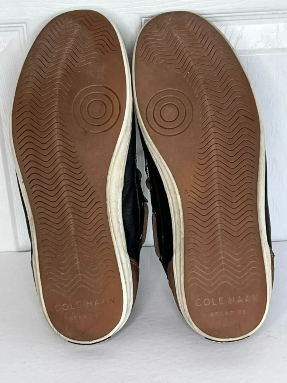 Cole Haan Grand. OS Mens Boat Shoes sz 11.5M Leather Navy C1044 Nautical Preppy